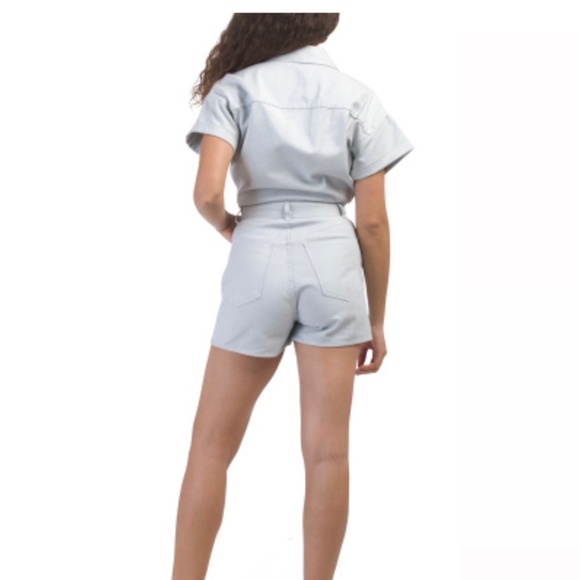 ZARA Denim Romper XS | Light Wash Utility Style NWT - Picture 3 of 13